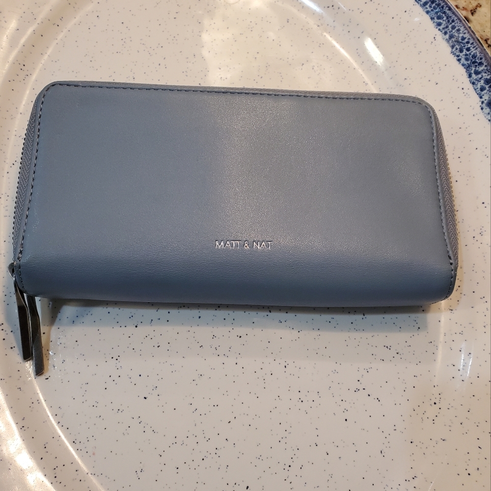 Matt & Nat Blue Zip-Around Wallet